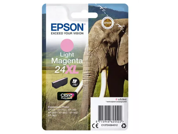 EPSON 24XL / T2436XL Druckerpatrone Light Magenta – Original, XL, brillante Farben