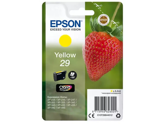 EPSON 29 / T2984 Gelb Druckerpatrone – Original Claria Home Ink (3,2 ml, 180 Seiten)