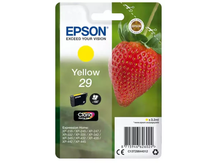 EPSON 29 / T2984 Gelb Druckerpatrone – Original Claria Home Ink (3,2 ml, 180 Seiten)