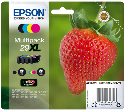 EPSON 29XL / T2996XL Erdbeere, schwarz cyan magenta gelb Tintenpatronen