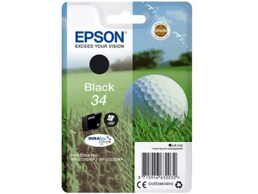 Epson 34 Tinte Golfball-Serie – Originalpatronen für WF-3720/3725, freie Farbwahl