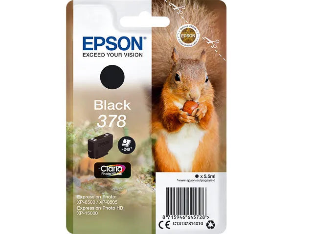 EPSON 378 T37814 Eichhörnchen, schwarz Druckerpatrone
