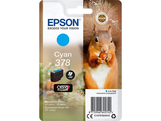EPSON 378 cyan T37824 Eichhörnchen, Druckerpatrone
