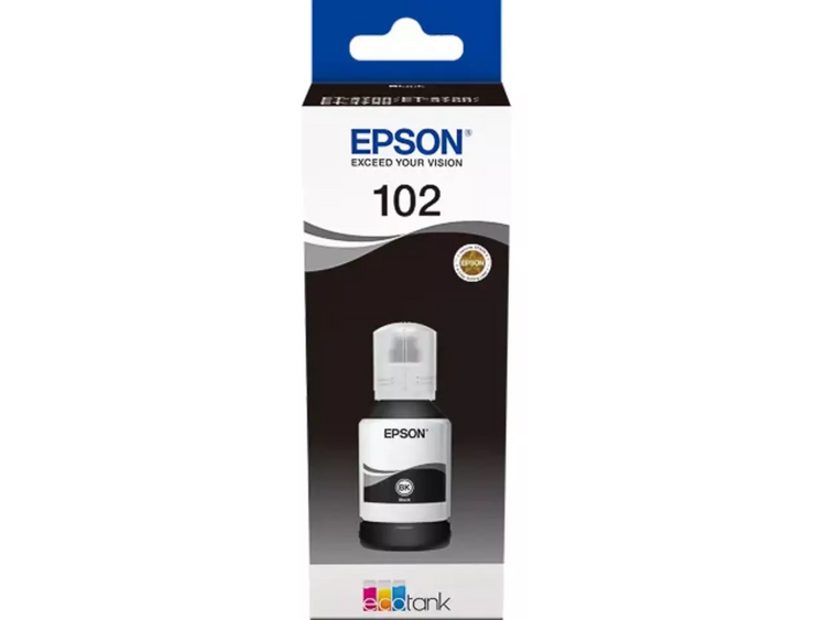 EPSON 102/T03R14 Tintenflasche Schwarz – Original EPSON, 127 ml, 7.500 Seiten, brillante Ausdrucke