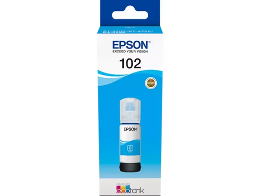 EPSON 102 / T03R24 cyan Tintenflasche – Original EcoTank Nachfüllflasche (70 ml, 6.000 Seiten)
