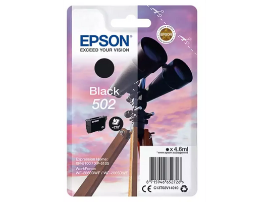 EPSON 502/T02V14 Schwarz Druckerpatrone – Original