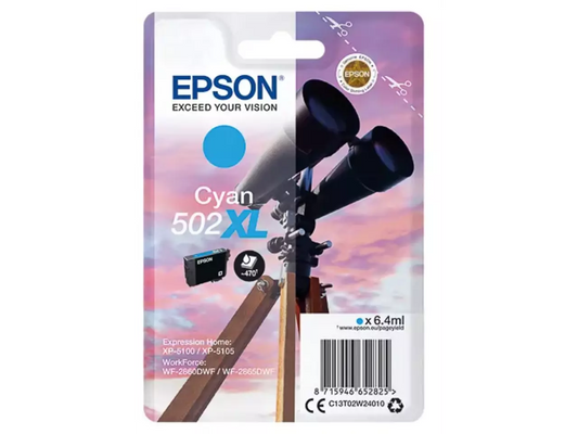 EPSON 502XL/T02W24 cyan Druckerpatrone – Original, hohe Reichweite