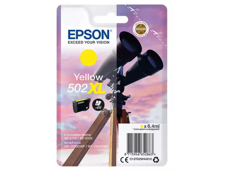 EPSON 502XL/T02W44 gelb Druckerpatrone – Original, hohe Reichweite