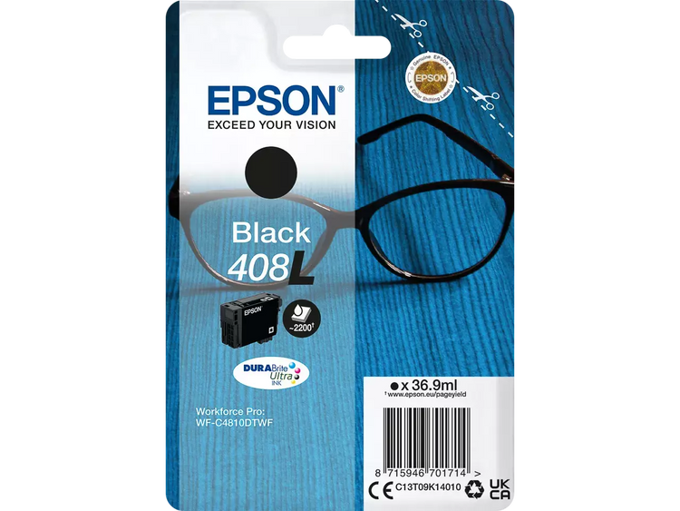 EPSON 408L / T09K1 schwarz Druckerpatrone – Original, 36,9 ml, bis 2.200 Seiten