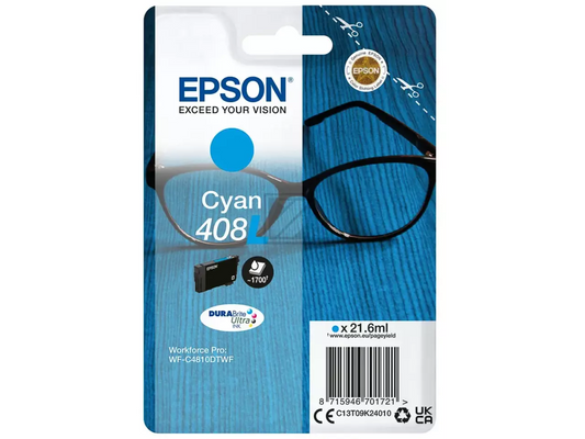 EPSON 408L / T09K2 cyan Druckerpatrone – Original, 21,6 ml, bis 1.700 Seiten
