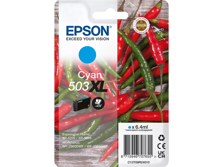 EPSON 503XL / T09R24 Druckerpatrone Cyan – Original, 6,4 ml, ca. 470 Seiten