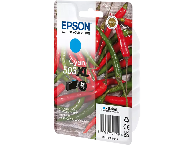 EPSON 503XL / T09R24 Druckerpatrone Cyan – Original, 6,4 ml, ca. 470 Seiten