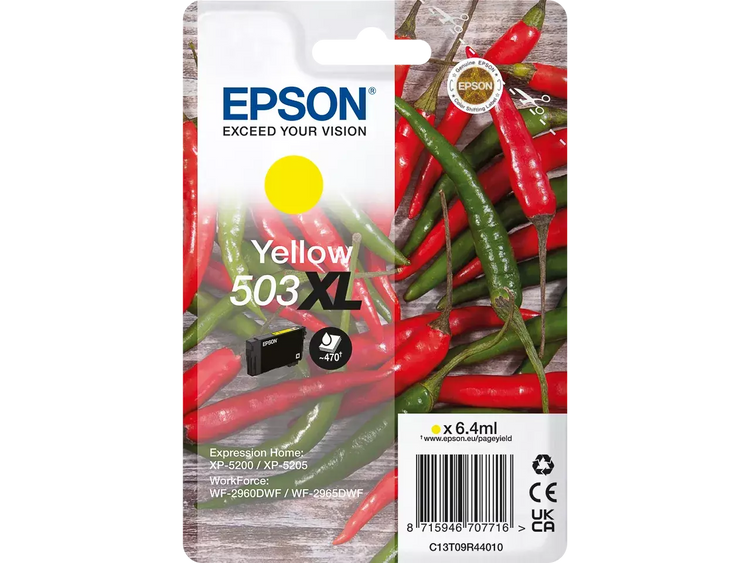 EPSON 503XL / T09R44 Druckerpatrone Gelb – Original, 6,4 ml, ca. 470 Seiten