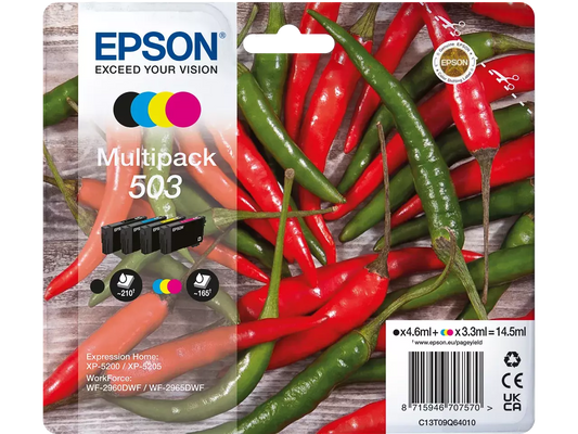 EPSON 503 / T09Q64 Druckerpatronen 4er-Set – Schwarz, Cyan, Magenta, Gelb