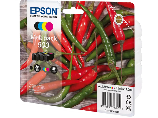 EPSON 503 / T09Q64 Druckerpatronen 4er-Set – Schwarz, Cyan, Magenta, Gelb