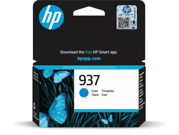 HP 937 (4S6W2NE) Original Druckerpatrone Cyan – 800 Seiten brillante Farbdrucke