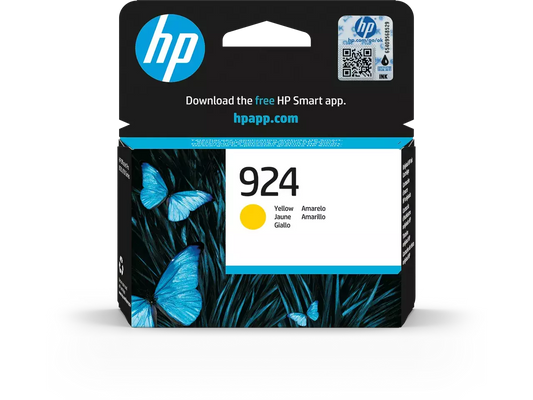 HP 924 (4K0U5NE) Original Druckerpatrone Gelb – ca. 400 Seiten, Instant Ink-fähig