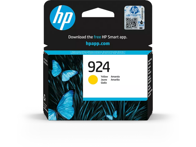 HP 924 (4K0U5NE) Original Druckerpatrone Gelb – ca. 400 Seiten, Instant Ink-fähig