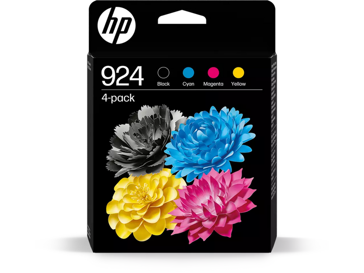 HP 924 (6C3Z1NE) Original Druckerpatronen 4er-Set – Schwarz, Cyan, Magenta, Gelb