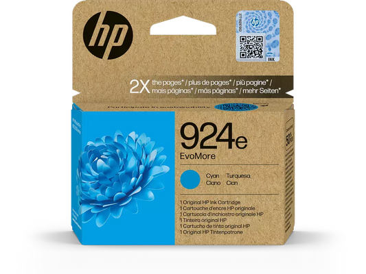 HP 924e (4K0U7NE) Original Druckerpatrone Cyan – ca. 800 Seiten, Instant Ink-fähig