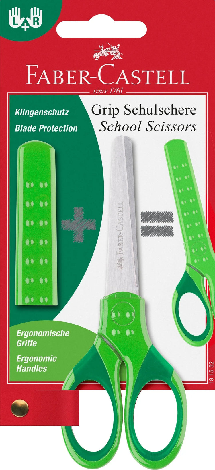 FABER-CASTELL Schere Grip 13,5 cm Kinderschere grün