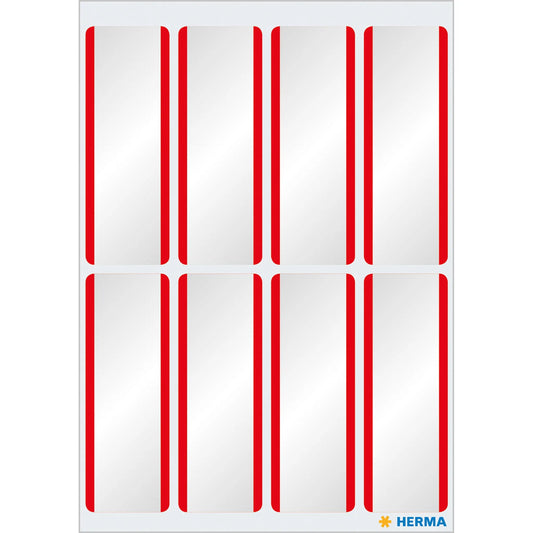 16 HERMA Namensetiketten 1902 weiß/rot