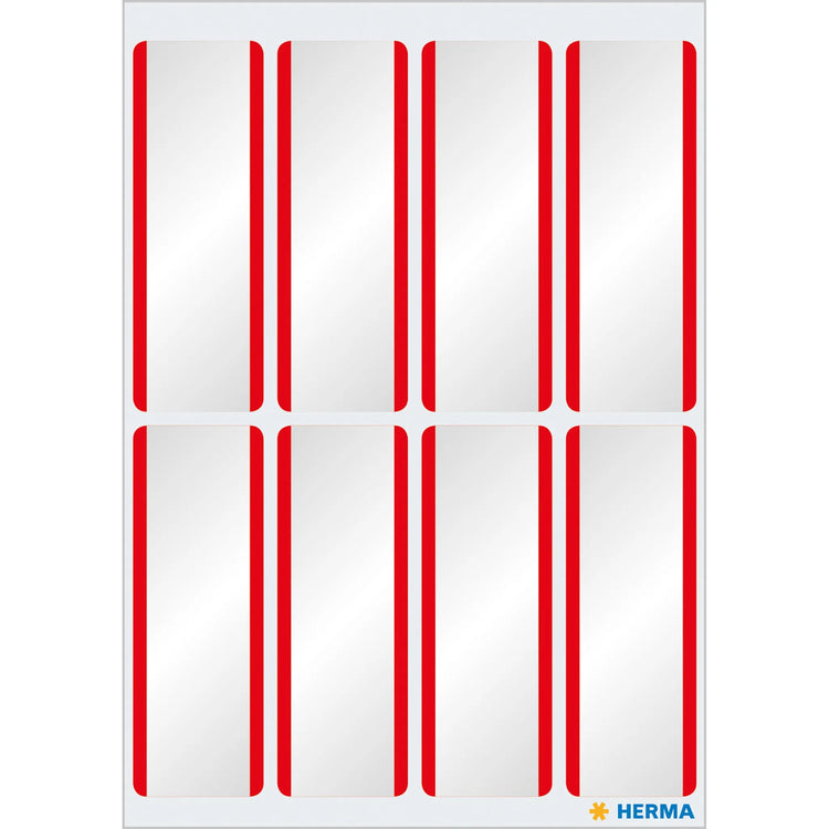 16 HERMA Namensetiketten 1902 weiß/rot