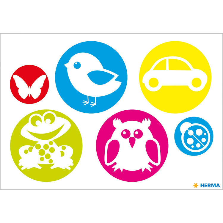 6 HERMA reflektierende Aufkleber sortiert