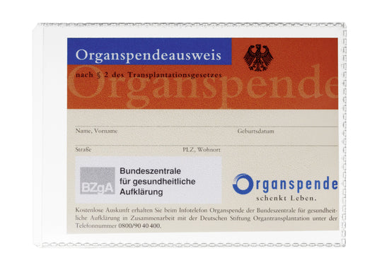 DURABLE 10 Dokumentenhüllen transparent A7 für Personalausweis, Bonusheft und Organspenderausweis
