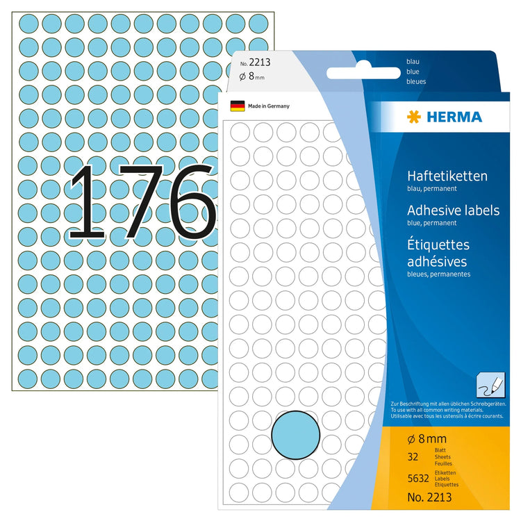 HERMA Klebepunkte 2213 blau Ø 8,0 mm