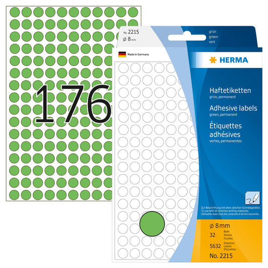 HERMA Klebepunkte 2215 grün Ø 8,0 mm