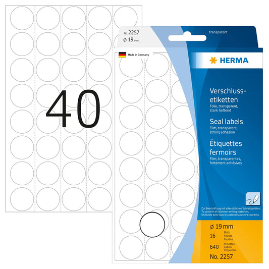 640 HERMA Folienetiketten 2257 transparent