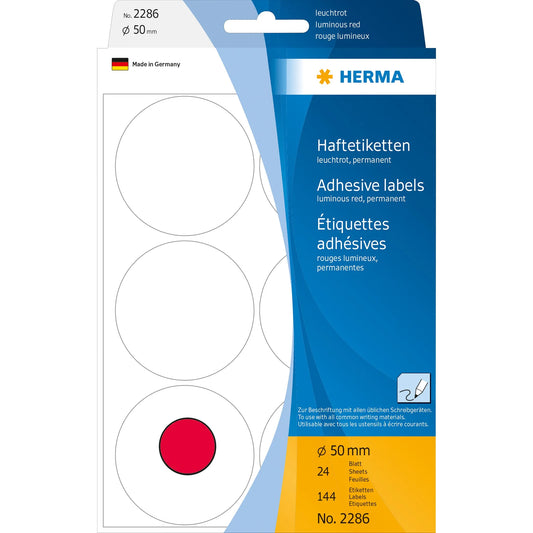 HERMA Klebepunkte 2286 leuchtrot Ø 50,0 mm