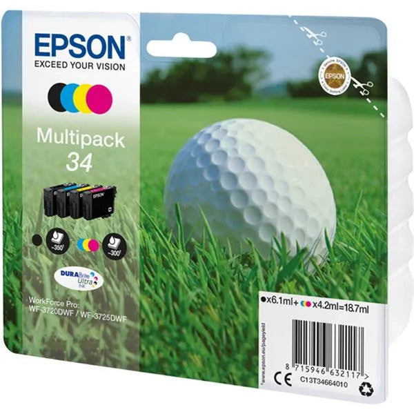 4 EPSON 34 / T3466 schwarz, cyan, magenta, gelb Tintenpatronen