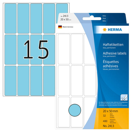 480 HERMA Etiketten 2413 blau