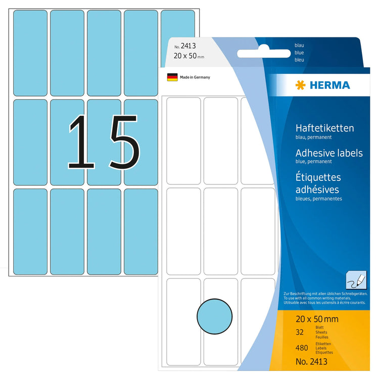 480 HERMA Etiketten 2413 blau