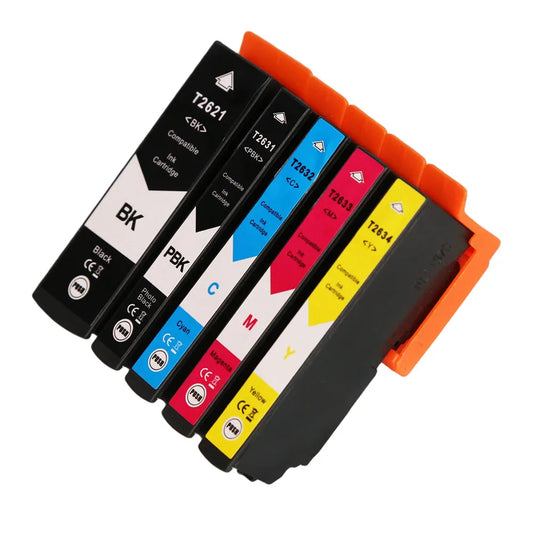 5 XXL kompatible Druckerpatronen von Wechselfaul als Ersatz für Epson 26XL T2636XL