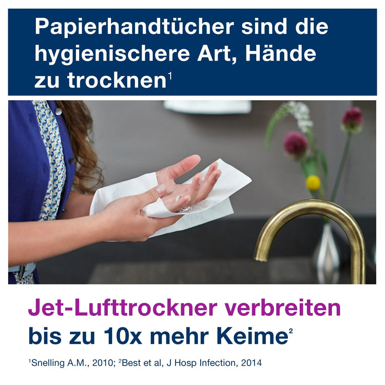 TORK Papierhandtücher 290190 H3 Advanced schnellauflösend Zick-Zack-Falzung 2-lagig 3.750 Tücher