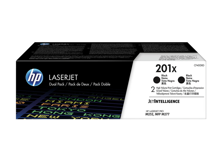 2 HP 201X (CF400XD) schwarz Tonerkartuschen