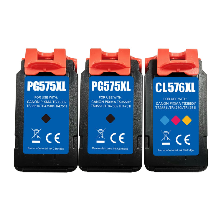 3 XL Druckerpatronen von Wechselfaul als Ersatz für Canon PG-575XL CL-576XL black color