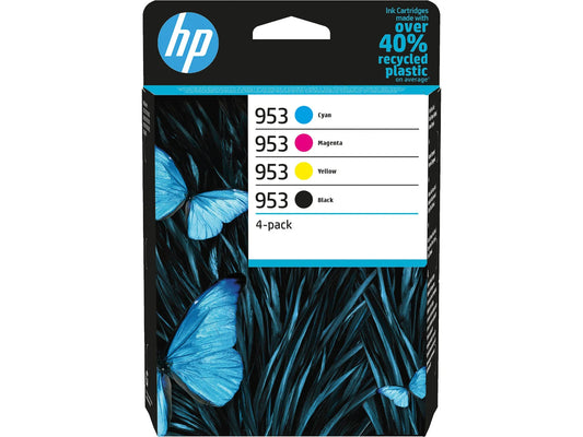 4 HP 953 (6ZC69AE) schwarz, cyan, magenta, gelb Tintenpatronen