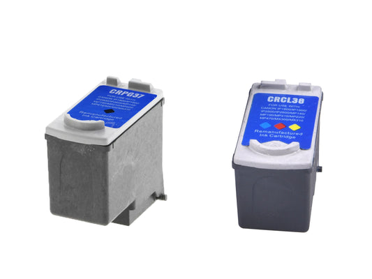 Wechselfaul Druckerpatronen 2 als Ersatz für Canon PG-37 black CL-38 color