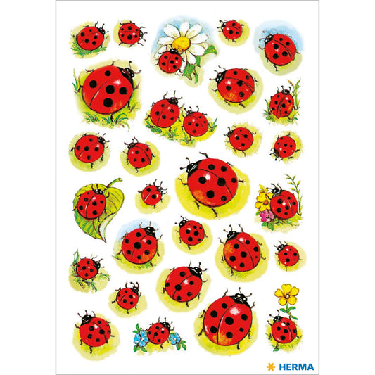 84 HERMA Aufkleber 3815 Marienkäfer+Blume