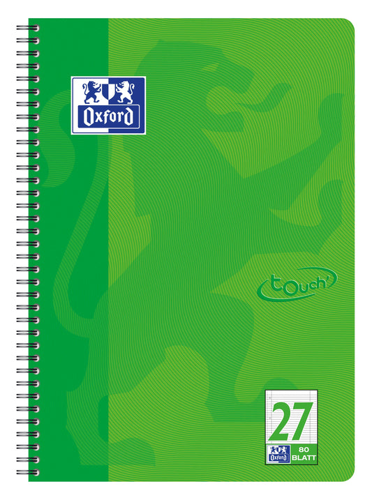 OXFORD Collegeblock touch DIN A4 liniert grün 27, Sie erhalten 3 Blöcke