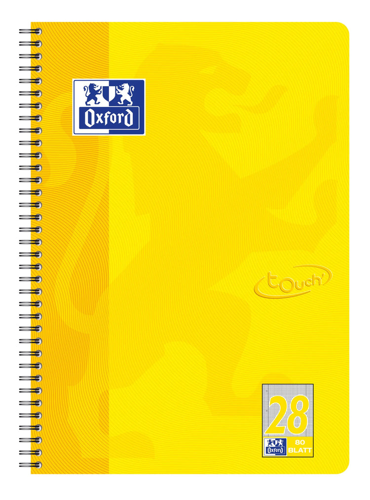 OXFORD Collegeblock touch DIN A4 kariert sonnengelb 28, Sie erhalten 3 Blöcke