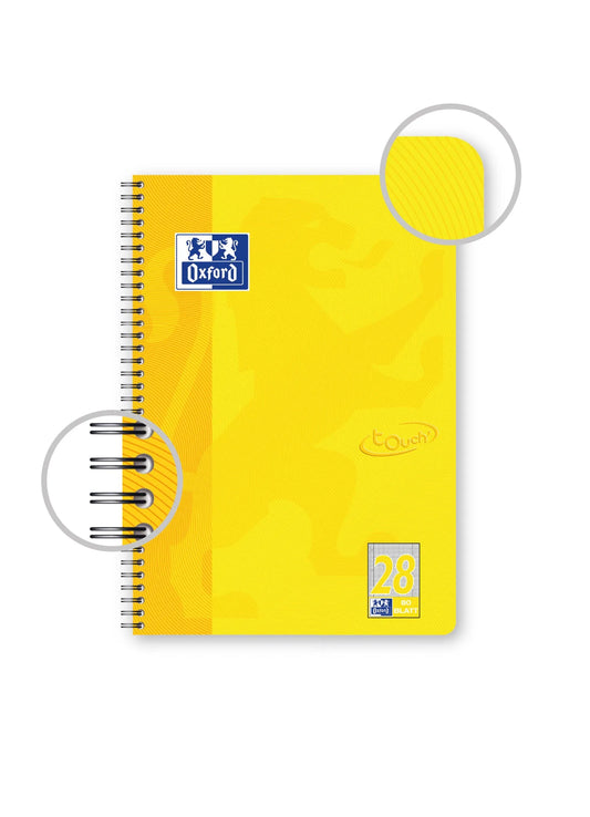 OXFORD Collegeblock touch DIN A4 kariert sonnengelb 28, Sie erhalten 3 Blöcke