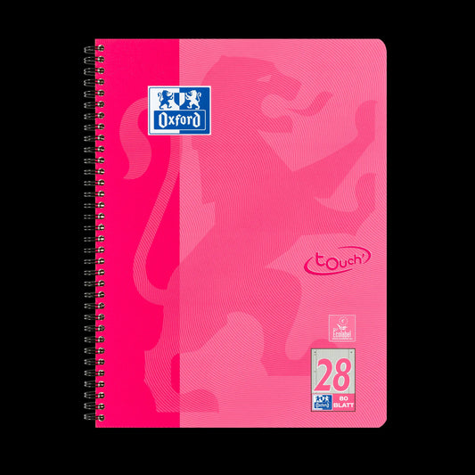 OXFORD Collegeblock touch DIN A4 kariert rosa/ pink 28, Sie erhalten 3 Blöcke