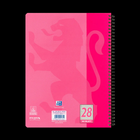 OXFORD Collegeblock touch DIN A4 kariert rosa/ pink 28, Sie erhalten 3 Blöcke