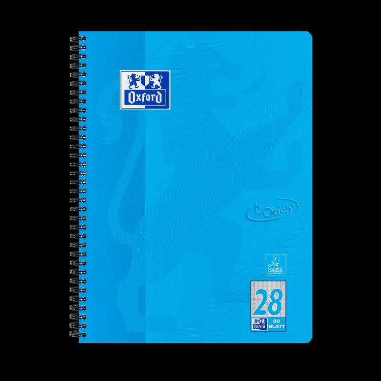 OXFORD Collegeblock touch DIN A4 kariert, meerblau 28, Sie erhalten 3 Blöcke