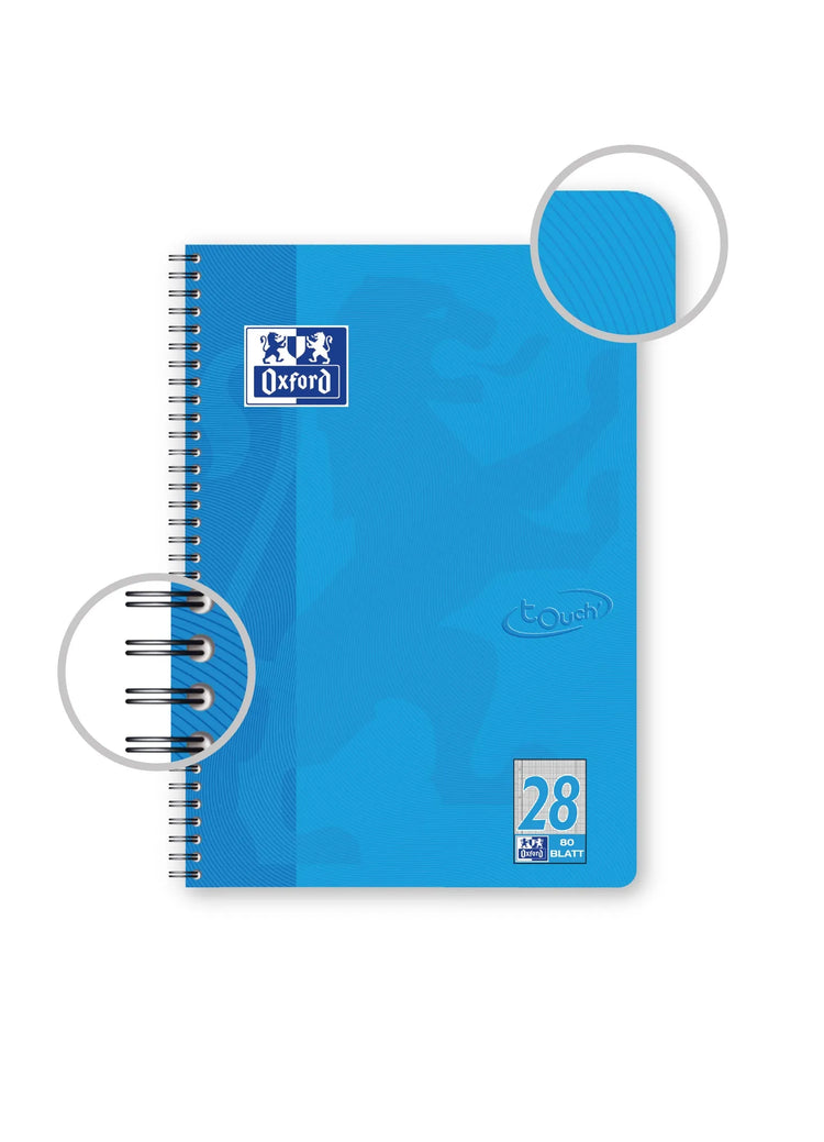OXFORD Collegeblock touch DIN A4 kariert, meerblau 28, Sie erhalten 3 Blöcke